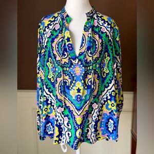 Alice & Trixie Women’s 100% Silk Blouse Multi- Color Size Medium